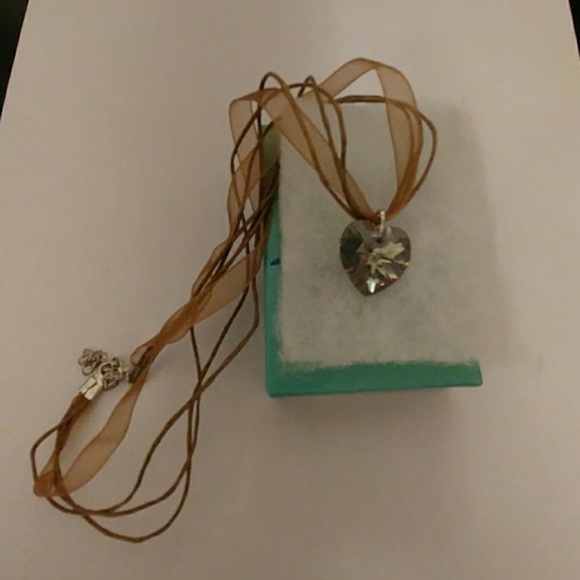 Chocolate Diamond Crystal Heart Necklace - Picture 4 of 8